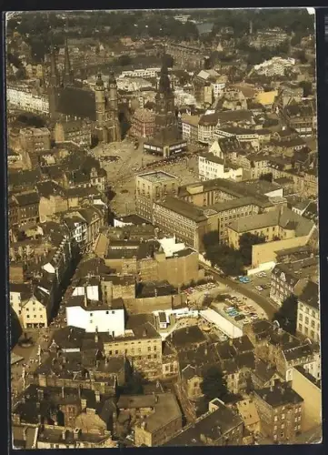 AK Halle / Saale, Luftaufnahme Stadtzentrum, Marktplatz, Roter Turm, Marktkirche
