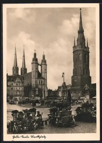 AK Halle /Saale, Marktplatz