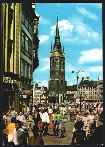 AK Halle /Saale, Marktplatz, Roter Turm