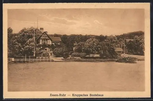 AK Essen a. d. Ruhr, Blick auf das Kruppsche Bootshaus