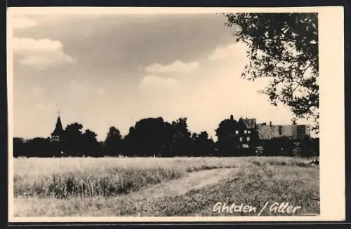 AK Ahlden /Aller, Ansicht vom Feldrain aus