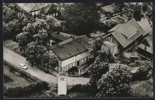 AK Ahlden /Aller, Jugendheim des CVJM aus der Vogelschau