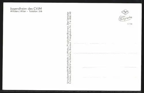 AK Ahlden /Aller, Jugendheim des CVJM aus der Vogelschau