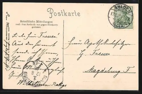 AK Ahlden a. d. Aller, Uferpartie mit Ruderboot nebst zwei Herren