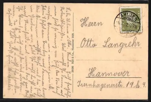 AK Ahlden a. d. Aller, Schlossansicht mit Ufer