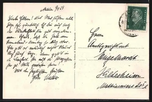 AK Ahlden /Aller, Blick auf das Schloss