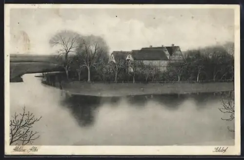 AK Ahlden / Aller, Schloss vom Wasser aus gesehen