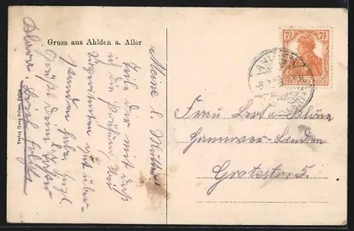 AK Ahlden a. Aller, Teilansicht mit Uferbereich