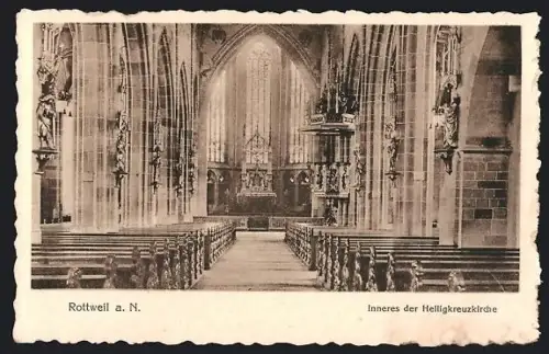 AK Rottweil a. N., Inneres der Heiligkreuzkirche