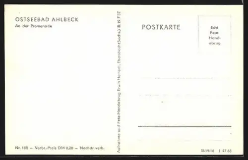 AK Ahlbeck / Ostseebad, Partie an der Promenade mit Gaststätte