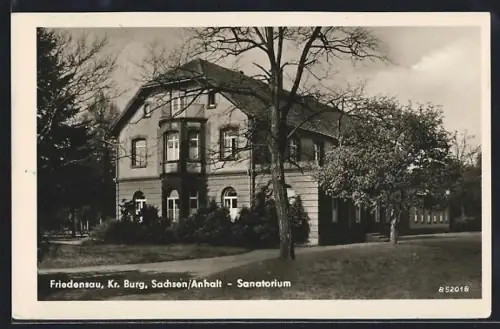 AK Friedensau /Kreis Burg, Blick zum Sanatorium