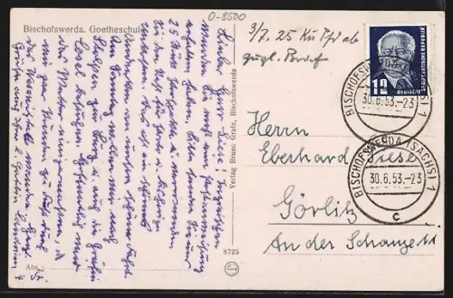 AK Bischofswerda, Blick zur Goetheschule