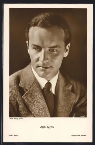 AK Schauspieler Igo Sym im Anzug porträtiert