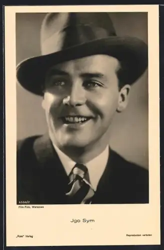 AK Schauspieler Igo Sym lächelt mit den Zähnen