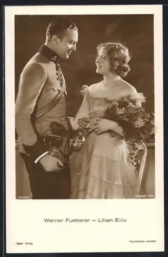 AK Schauspielerin Lillian Ellis und Werner Fuetterer in einer Filmszene