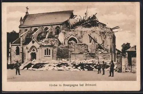AK Bourgogne /Brimont, Une église détruite