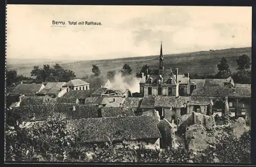 AK Berru, Totalansicht mit Rathaus