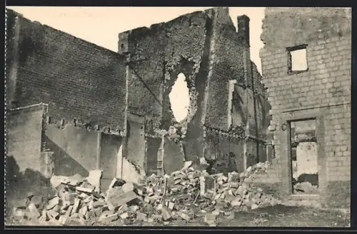 AK Witry-les-Reims, Maisons détruites