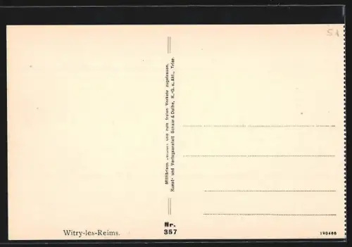 AK Witry-les-Reims, Maisons détruites