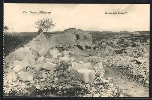 AK Fort Nogent l`Abbesse, Gesprengte Einfahrt