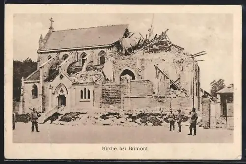 AK Brimont, Blick auf die zerstörte Kirche