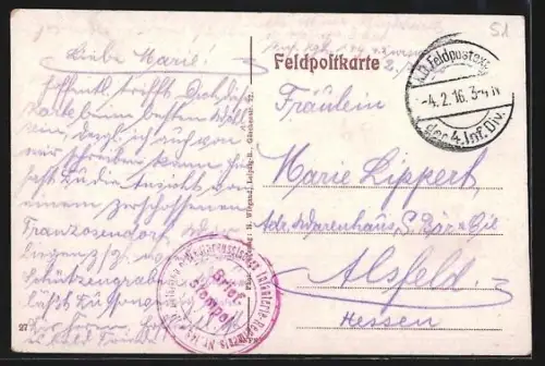 AK Ste. Marie-a-Py, deutsche Soldaten im zerschossenen Dorf