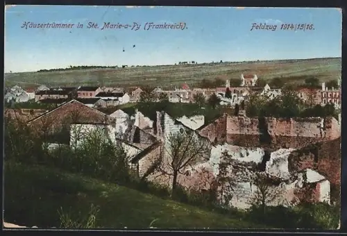 AK Ste. Marie-a-Py, Häusertrümmer