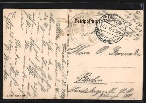 AK Dontrien /Champagne, Die gesprengte Kirche