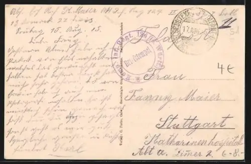 AK Binarville, Wirkung französischer Granaten an der Kirche