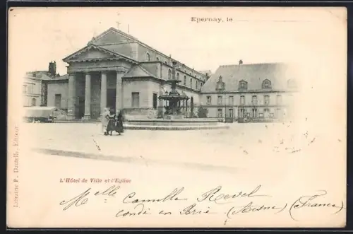 AK Epernay, L`Hôtel de Ville et l`Eglise