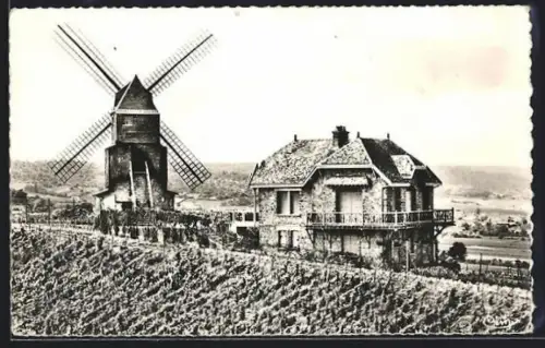 AK Verzenay /Marne, Le Mont Boeuf et le Moulin