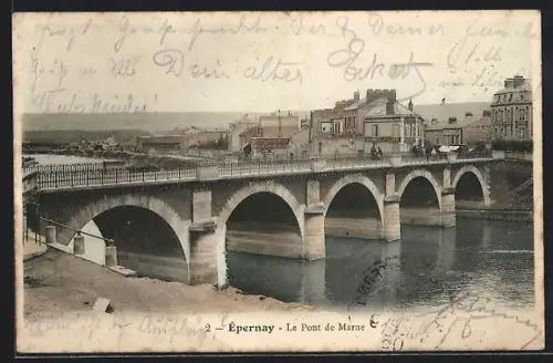 AK Épernay, Le Pont de Marne