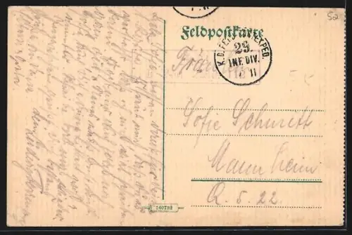 Künstler-AK Aubérive, Rue principale d`Aubérive