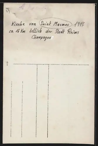 AK Saint-Masmes, Église entourée de murs avec arbres en arrière-plan
