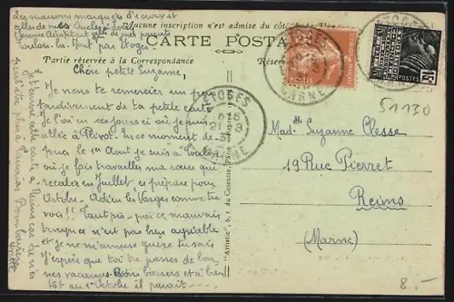 AK Loisy-en-Brie /Marne, Grande Rue avec charrette et bâtiments d`automne