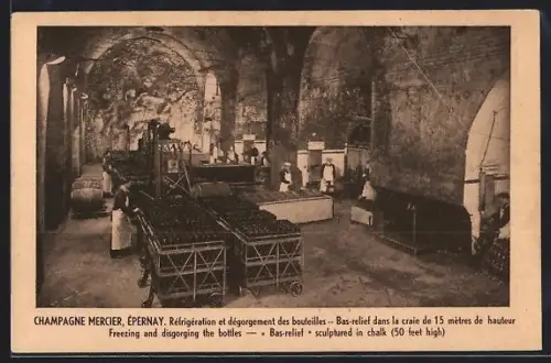 AK Épernay, Réfrigération et dégorgement des bouteilles dans les caves Mercier
