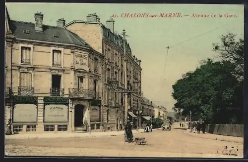 AK Châlons-sur-Marne, Avenue de la Gare