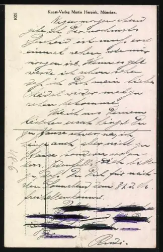 Künstler-AK Ein Mann beim Gespräch am Telefon