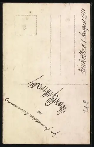 Foto-AK Geiger sitzend mit seinem Instrument