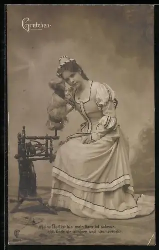 AK Gretchen, Meine Ruh` ist hin mein Herz ist schwer..., Spinnerin