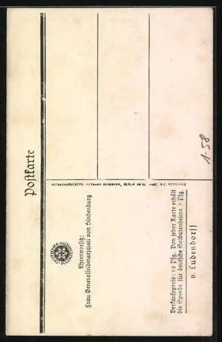 AK Erich Ludendorff in Uniform mit Orden