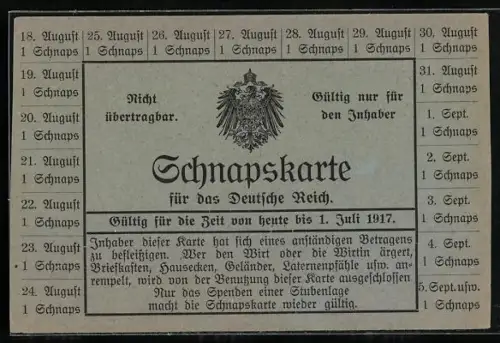 AK Schnapskarte für das Deutsche Reich, Trinkerhumor