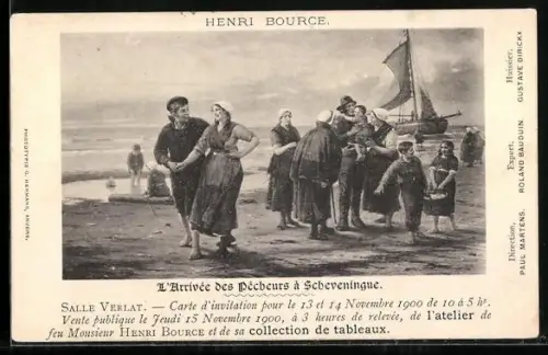 Künstler-AK Scheveningue, L`Arrivée des Pêcheurs