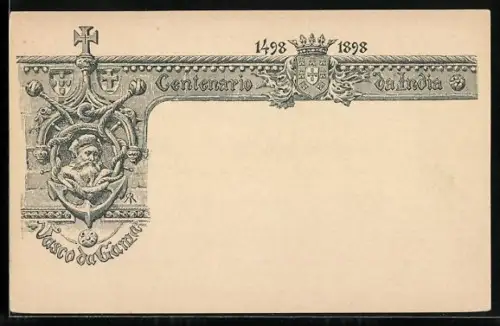 Künstler-AK India, Centenario 1898, Vasco da Gama