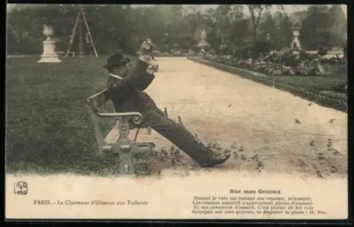 AK Paris, Le Charmeur d`Oiseaux aux Tuileries
