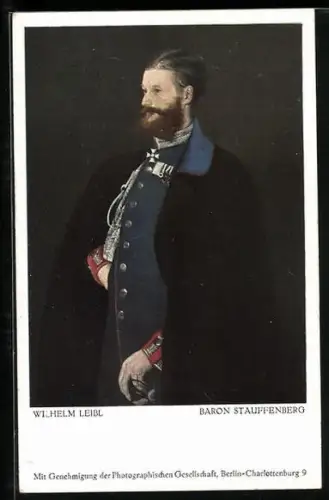 Künstler-AK Baron Stauffenberg, Portrait in Uniform mit Eisernem Kreuz