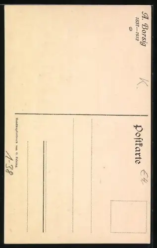 AK August Borsig mit Hund, Der Begründer der Firma A. Borsig, 1804-1854
