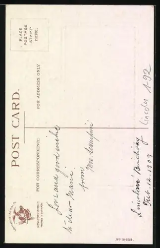 AK Chicago, Statue des ehemaligen Präsidenten Abraham Lincoln der USA im Lincoln Park