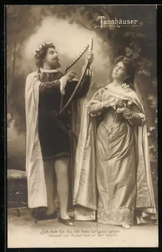 AK Bühnenszene aus dem Tannhäuser - Bittstellung einer Frau