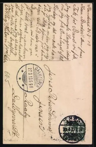 AK Wohlhabendes Paar im Jahre 1450 in zeitgenössischer Mode